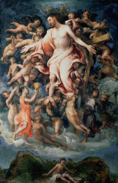 Angel Collecting Blood from the Wounds of Christ by Lorenzo Lotto